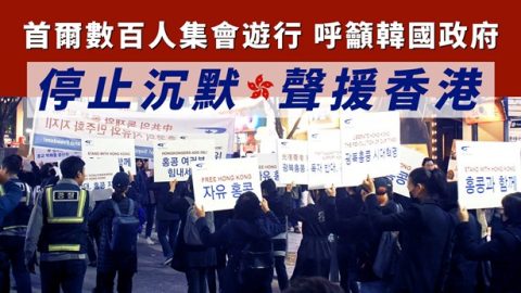 首爾數百人集會遊行 呼籲韓國政府停止沉默聲援香港