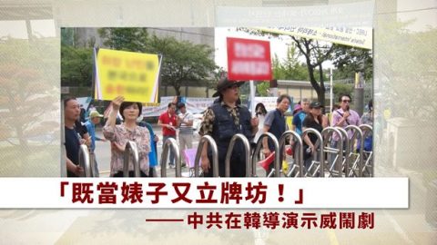 「既當婊子又立牌坊」中共在韓導演示威鬧劇